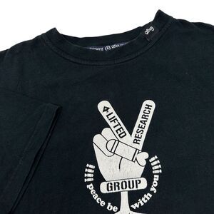 LRG Lifted Research Group Black Short Sleeve T-Shirt "Please Be With‎ You" Large